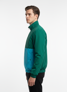 Chaqueta Cortavientos Premium para Hombre en Tela con Memoria - Verde, Naranja y Aqua con Logotipo SQS Bordado - Product Image 2