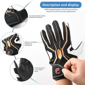 Gants de frappe de baseball en cuir véritable de haute qualité, respirants, compatibles avec les écrans tactiles, antidérapants, pour jeunes et adultes, unisexes, légers, pour toutes les saisons - Product Image 2