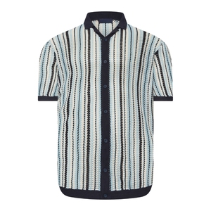 Camisa de Punto de Manga Larga para Hombre, Corte Regular, 100% Algodón, Transpirable, Informal, con Botones, para Verano - Product Image 1