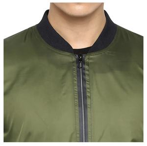 Blouson bomber homme personnalisé, couleur unie, automne-hiver, coupe-vent, grande taille - Product Image 4