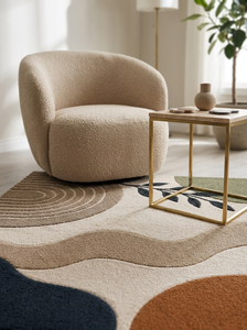 Carpet for Living Room Handmade Organic Abstract Hand Tufted Wool Area Rug Modern Japandi Designer Custom Carpet - Product Image 2
