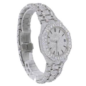 Luxury Quartz Business Sport <b>Iced</b> <b>Out</b> Diamond Style Stainless Steel Custom Bust Down <b>Watch</b> for Men - Product Image 6
