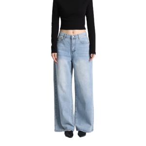 กางเกงยีนส์ทรงตรงเอวกลางสำหรับผู้หญิง รุ่นลำลอง ระบายอากาศได้ดี สีลูกกวาด สำหรับฤดูหนาว ปี 2026 ขายส่งเสื้อผ้า MOQ ต่ำ - Product Image 2