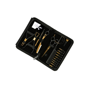 Kit d'outils capillaires micro-anneaux étanche doré en acier inoxydable, comprenant des pinces à micro-anneaux, des aiguilles à boucle, des ciseaux de sectionnement et un peigne, pour salon - Product Image 3