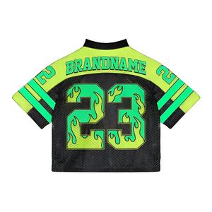 Maillot de sport personnalisé en mesh à manches courtes, respirant, pour l'entraînement athlétique, avec numéro graphique personnalisable, logo OEM sur mesure - Product Image 2