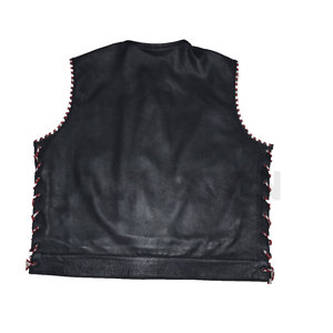 <b>Men's</b> Vintage <b>Leather</b> Look Lightweight Winter <b>Vest</b> Sleeveless Casual Button Closure Outerwear Waistcoat - Product Image 5
