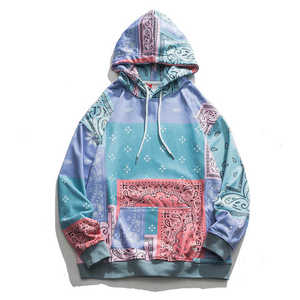 <b>Men's</b> Hoodie Paisley Print Oversized Casual Spring Wear 100% Polyester Woven Breathable Design - Product Image 2