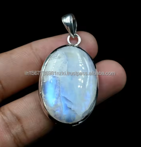 Colgante de Plata de Ley 925 de piedra lunar natural, joyería de piedras preciosas hecha a mano, collar único para ella, regalo elegante, colgante bohemio - Product Image 4