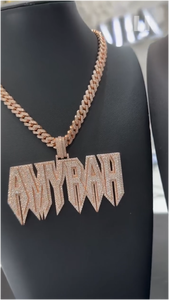 Colgante Personalizado con Nombre de Rapero, Estilo Hip Hop, con Incrustaciones de Moissanita, para Hombre y Mujer, Plata 925, Moissanita VVS - Product Image 2