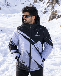Men’s Winter Puffer Jacket Custom Printed Hooded Quilted Down Jacket <b>Waterproof</b> Outdoor Warm Fashion Casual <b>Coat</b> - Product Image 4