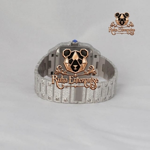 Wholesale Style <b>Men</b>’s Moissanite Diamond Iced Out Quartz <b>Watch</b> with Stainless Steel Case for Luxury Fashion Accessories - Product Image 4