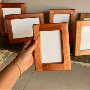 Custom Mahogany Wood Photo <b>Frame</b> Wholesale Supplier Handcrafted Rectangular Picture Holder Natural Timber Grain Tabletop - Product Image 1