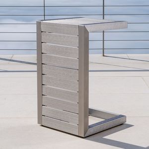 CAPE CORAL Outdoor Aluminum <b>C</b> Shaped <b>Table</b> - Product Image 6