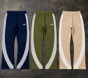 Custom <b>Men</b> <b>Wide</b> <b>Leg</b> Track Pants Contrast Side Stripe Straight <b>Leg</b> Sweatpants Casual Streetwear Jogger <b>Trousers</b> OEM Wholesale - Product Image 3