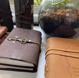 2026 Newly Handmade 100% Genuine Leather Bound Diary Hard Cover Journal With Key Strap Lock Brown Vintage Style Writing Notebook - Product Image 3