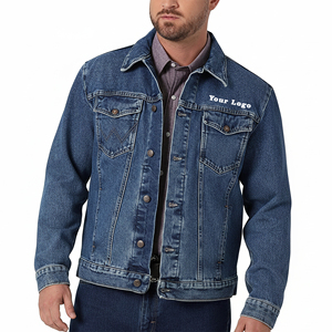 Custom Logo Men's <b>Denim</b> Jacket Fashion Street Style Cotton <b>Denim</b> <b>Coat</b> OEM ODM Manufacturing Service - Product Image 4