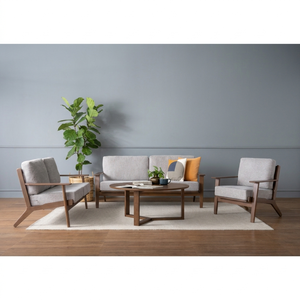 Durable Contemporary Malaysian Oak <b>Leg</b> MDF Ash Veneer Top Minimalist <b>Coffee</b> <b>Table</b> <b>for</b> Home Furniture Living Room Office - Product Image 2