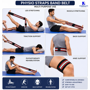 Cinturones de Fisioterapia K-Star, Juego de 3 Cintas Rojas para Tracción y Soporte, Cinturón de Rehabilitación y Terapia de Ejercicio - Product Image 4