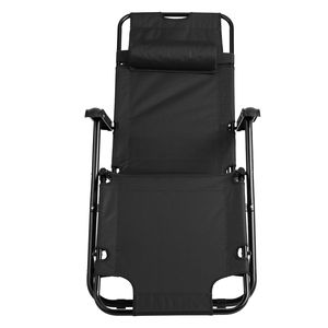 Silla Plegable Reclinable Extensible Negra Portátil, Muebles de Jardín de Doble Uso - Product Image 4