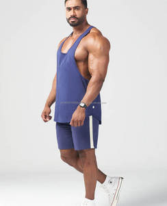 Camiseta sin mangas atlética de poliéster 100% personalizada al por mayor para hombre, camiseta sin mangas suave que absorbe la humedad, ligera, transpirable, tejida con estampado en blanco - Product Image 4