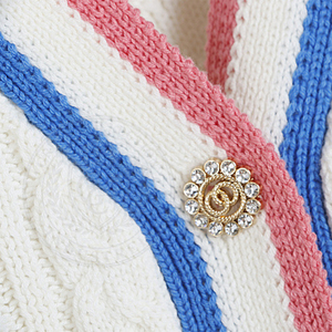 Custom sorority women's sweaters cable knitted <b>cardigan</b> v neck embroidery Greek Letter logo fashion button winter Collage Wear - Product Image 6