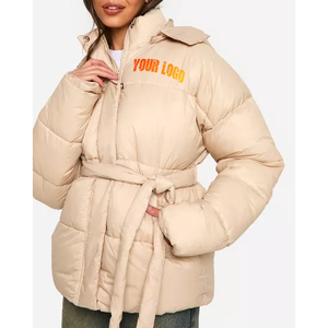 Hooded breathable puffer <b>jacket</b> for <b>women</b> soft quilted winter coat <b>lightweight</b> warm thermal outerwear - Product Image 4