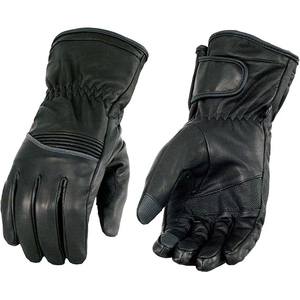 Samroz Sports Men's Black Cowhide Leather Gauntlet Motorcycle Hand <b>Gloves</b> - Product Image 4