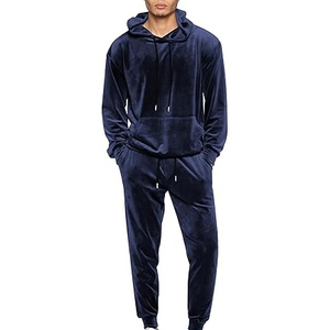 OEM Fashion Sportswear Men Velvet <b>Tracksuit</b> 2 Piece Set Acid Wash Streetwear 100% Cotton Breathable RTS Product Track Suits - Product Image 2