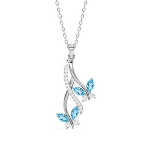 925 <b>Sterling</b> <b>Silver</b> Butterfly <b>Chain</b> Pendant <b>Women</b> Dainty Floral Engagement Wedding Party Gift Charm Necklace - Product Image 1