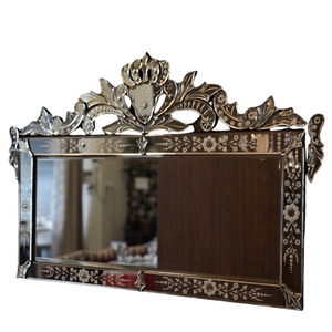 Miroir mural baroque vénitien élégant | Miroir décoratif en verre de style antique de luxe pour salon, chambre et décoration intérieure d'hôtel - Product Image 1