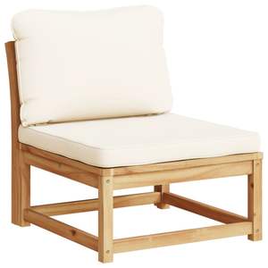 Conjunto de Muebles de Jardín de Madera de Acacia Sólida en Tono Natural Crema Blanco - Product Image 5