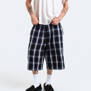 Shorts amples pour hommes en polyester/coton, longueur 3/4, style vintage, avec motif graphique vieilli, imperméables, avec cordon de serrage, grandes tailles - Product Image 1