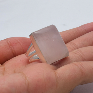 925 Sterling Silver Classic Designer <b>Ring</b> Natural Rose <b>Quartz</b> Gemstone Elegant Wedding Anniversary Valentine's Day <b>Ring</b> For Her - Product Image 4