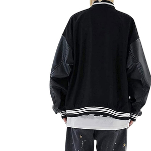 Veste universitaire classique en laine et cuir de vachette pour lycée, personnalisable, en laine méltone pour homme avec manches en cuir véritable - Product Image 4