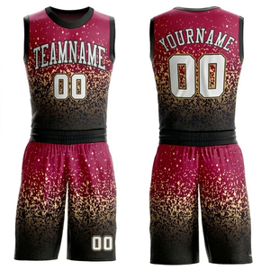 Ensemble de basketball par sublimation numérique, maillot et short résistants à la décoloration avec nom et numéro personnalisés, ensembles de vêtements de sport - Product Image 1