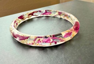 Brazalete de resina con flores reales prensadas, brazaletes de resina con flores hechos a mano, regalo botánico para mujer - Product Image 3