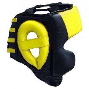 Custom Made Green Color <b>Head</b> Guard Top Quality Made By 100 % Genuine Cowhide Leather For Mma Kickboxing <b>Training</b> And Fighting - Product Image 2