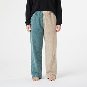 Fashion Women’s Two Tone <b>Split</b> Color Acid Wash Oversized Jogger Pants Loose Fit Casual Sweatpants Track <b>Trousers</b> - Product Image 1