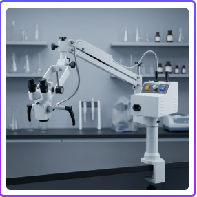 Microscope mural avec éclairage LED, mise au point manuelle, distance de mise au point de 20 mm, réglage dioptrique ±5d, modèle chirurgical. - Product Image 3