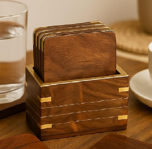 Premium Modern Wooden Handmade Tea Coaster Dining Table Decor Accessories Coaster <b>Set</b> for Hot Pots Durable Long Lasting - Product Image 6