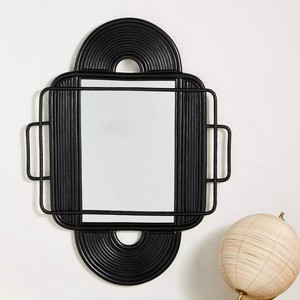 Handcrafted rattan <b>mirrors</b> arched border hanging <b>mirror</b> cheapest price home accessory supplies - Product Image 4