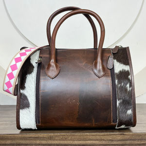 Large Capacity Classic Retro Women Casual Hand-<b>Tooled</b> <b>Leather</b> Checkered Pattern Tote Bag Popular Handbag Shoulder Crossbody Bags - Product Image 5