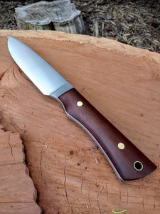 Cuchillo para exteriores con hoja de acero D2, mango de madera y funda de cuero, cuchillo personalizado - Product Image 5