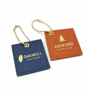 Etiquetas colgantes de cuero con logotipo personalizado del fabricante, impresas en lámina dorada, para jeans - Product Image 1