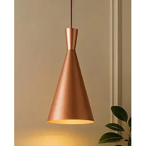 Traditional Design Modern Copper Pendant Light Geometric Cone Shape Minimalist Ceiling Mount Indoor Home Decorate Living Room - Product Image 4