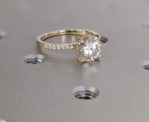 925 Sterling Silver Round Shape Moissanite Diamond <b>Ring</b> Gift For Anniversary & Party - Product Image 1