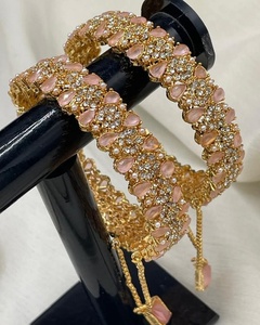 Juego de Brazaletes de Novia Pakistaníes de Lujo de Primera Calidad, en Oferta, Hechos a Mano, Chapados en Oro, Joyería Antigua para Mujer - Product Image 5