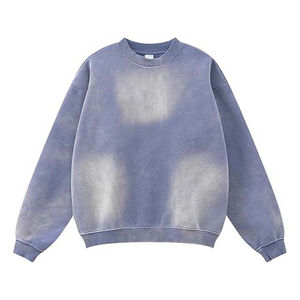 Sudadera de Cuello Redondo para Hombre, Lavado Ácido, 100% Algodón, Transpirable, Antiarrugas, Ecológica, Manga Larga, Venta Directa de Fábrica, Otoño - Product Image 2