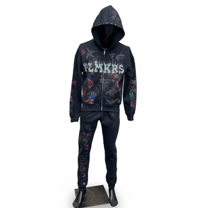 Conjunto Deportivo Personalizado para Hombre con Sudadera con Cremallera y Estampado Gráfico, Pantalones Jogger, Ropa Urbana de Algodón, Venta al Por Mayor OEM - Product Image 3