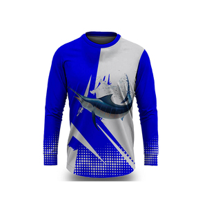 Chemise de pêche à manches longues pour homme avec imprimé dauphin, protection anti-UV UPF 50, haut en polyester imprimé par sublimation - Product Image 3